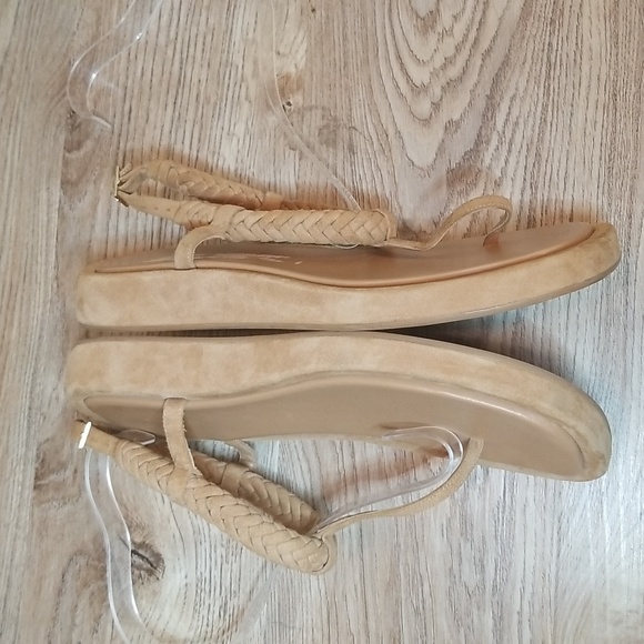 Gia Borghini By Rhw Suede T Strap Womens Tan Between The Toe Sandals Size 9 - Picture 7 of 16